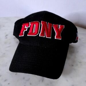 FDNY 9 11 NY's Bravest 3D Embroidered Black Zephyr Hat Cap Mens Wool Blend 90s